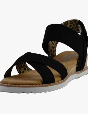 VGUC Skechers BOBS Desert Kiss - Secret Picnic Sandals Black Size 7.5 No Box